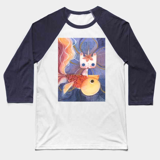 Goldfish Baseball T-Shirt by Alina Chau